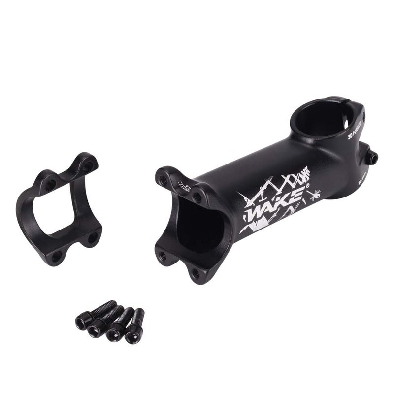 WAKE عمود دراجة MTB 31.8 110 مم 17 درجة عمود دراجة وايك للدراجات الجبلية عمود مقود قصير لمعظم الدراجات، دراجة طريق، MTB، BMX، دراجة ثابتة، ركوب الدراجات (سبائك الألمنيوم، خفيف الوزن، أسود) - Image 4